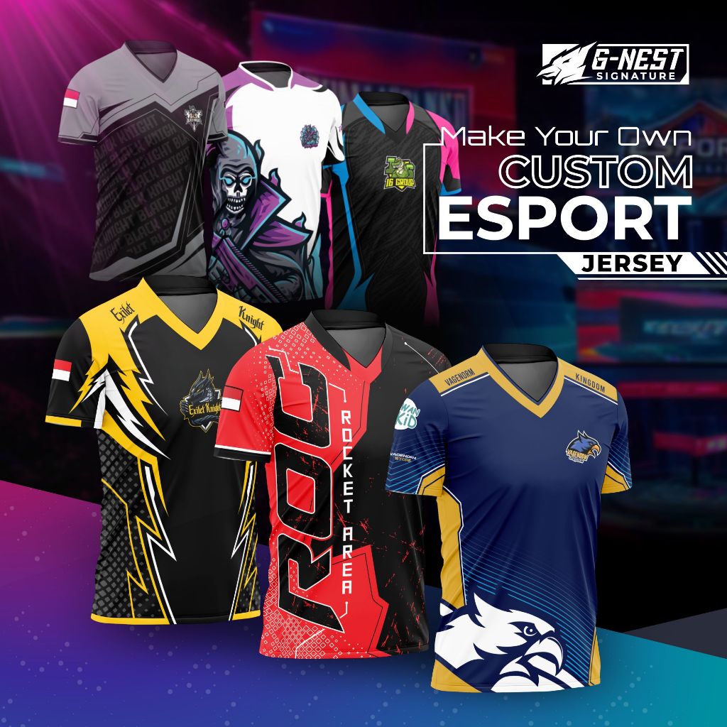 Jersey Gaming Esports Custom Desain (Game ML Mobile Legends , FF Free Fire)