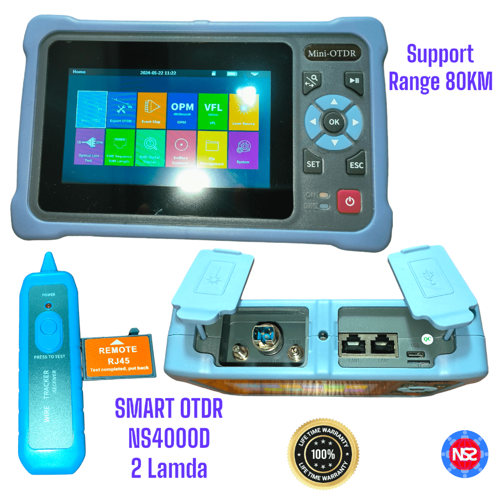 otdr fiber optic NS4000D 2 Lamda 80KM / smart otdr / alat ukur fiber optic