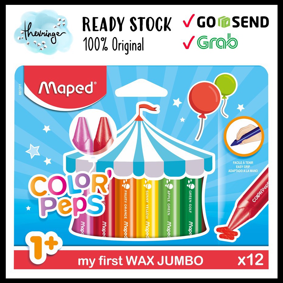 

ART X6D4 Maped My First Jumbo Wax Crayon 12 colors untuk batita 1 tahun keatas