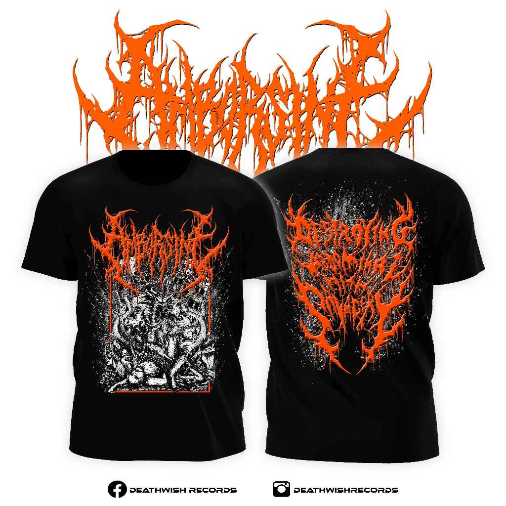 Amborsine T-shirt Destroying Ubdominal with Savageri / Kaos Band / Baju Metal Rock