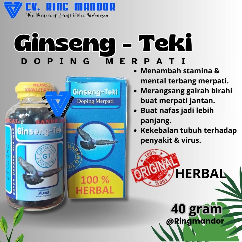 GINSENG TEKI DOPING MERPATI JAMU VITAMIN OBAT BURUNG MERPATI BALAP KOLONG GIRING DARA POS