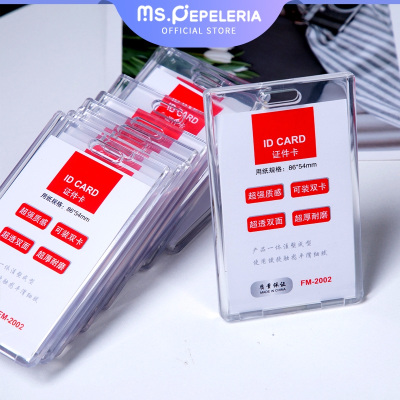 

Holder Id Card Acrylic Id Card 2 sisi Tempat Kartu Id Card Member Name Tag Acrylic -Ms.Pepeleria