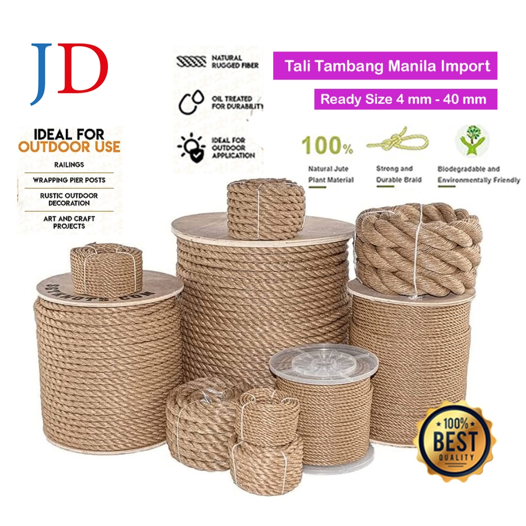 

Tali Tambang Besar 38mm 40mm Permeter Tali Manila TambangGoni Manila Dadung Coklat Jumbo Tarik Tambang Kuat