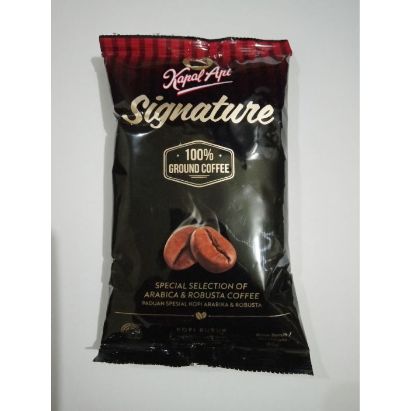 

kopi bubuk ground coffee arabica robusta kapal api signature 65gr