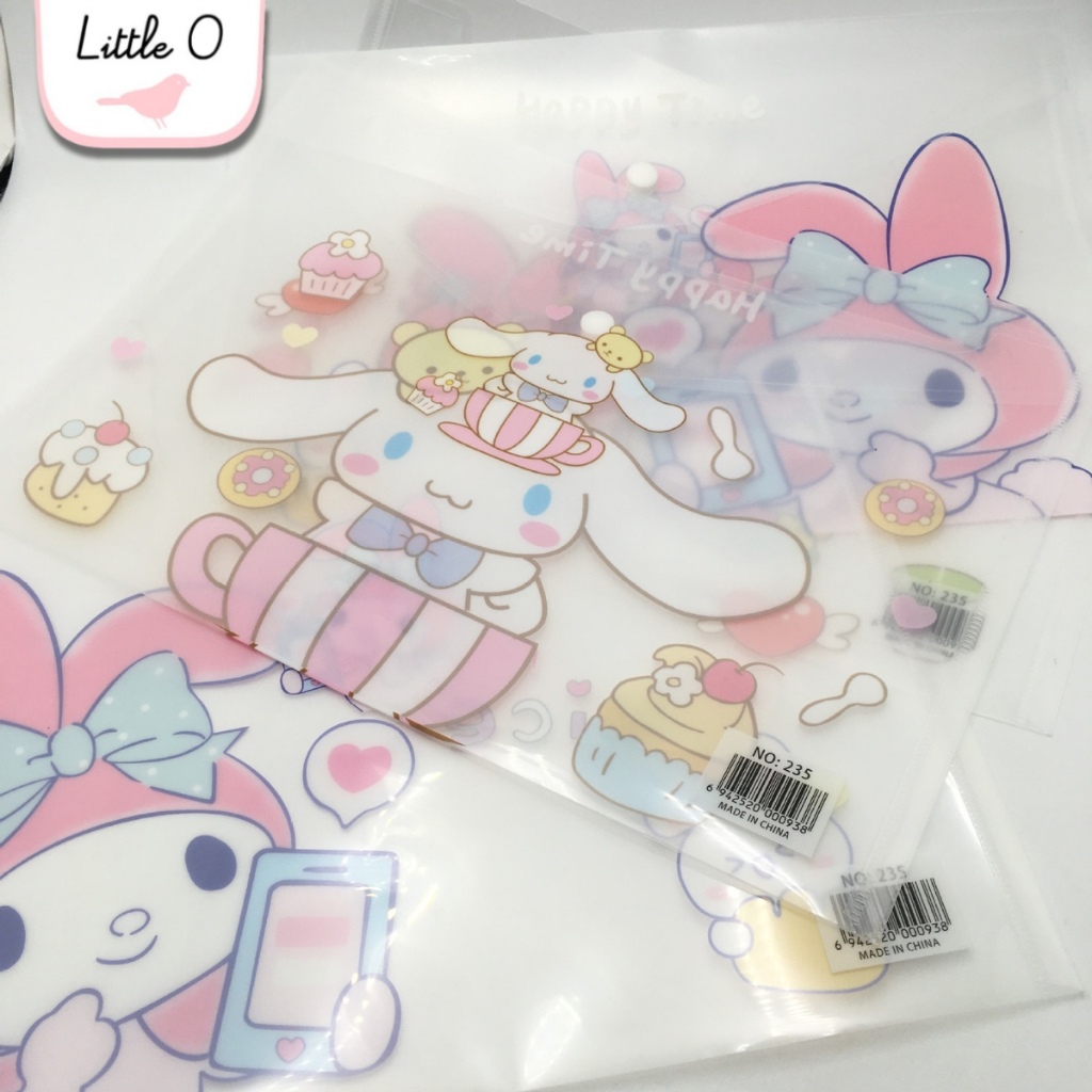 

A6 & A4 Map Mika SANRIO Document Holder Zip Lock Multifungsi Serbaguna Pouch Mika Transparan