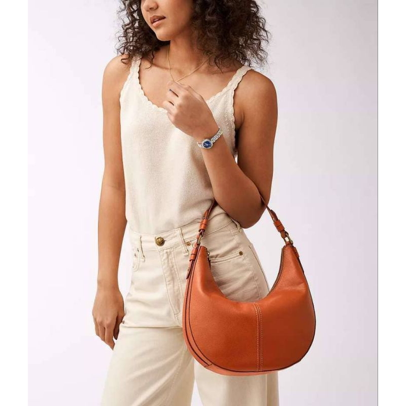 tasFossil Shae Large Hobo Red clay n