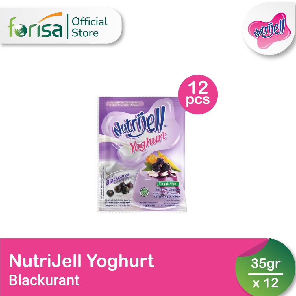 

Nutrijell Yoghurt Blackcurrant 35 gr 12 pcs