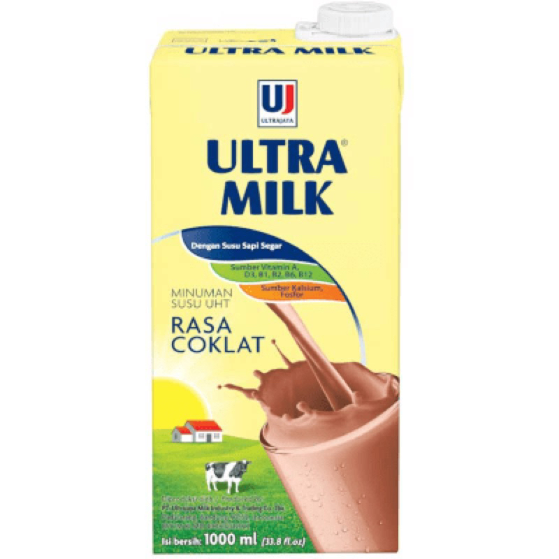 

❤️AULA❤️ Susu Ultramilk UHT 1000 ml / 1 Liter Coklat / Putih Full Cream