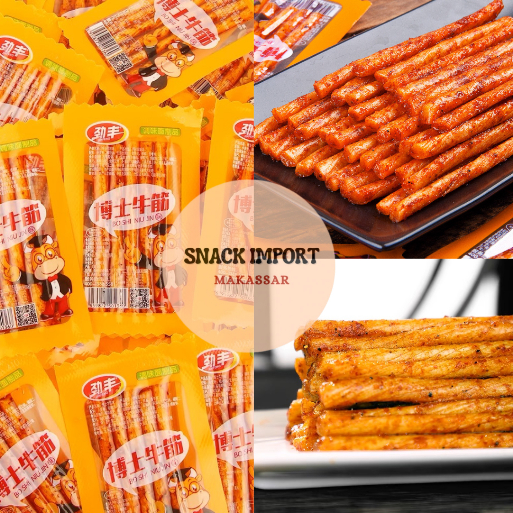 

Latiao Gluten daging sapi Halal pedas cemilan snack viral 20gr