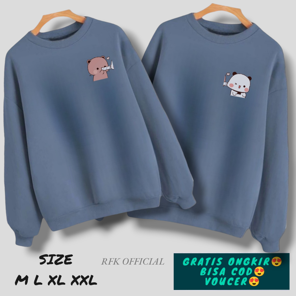 jaket couple sudah 2 jaket / jaket couple pasangan terbaru 2024 / CREWNECK couple / crewneck couple 