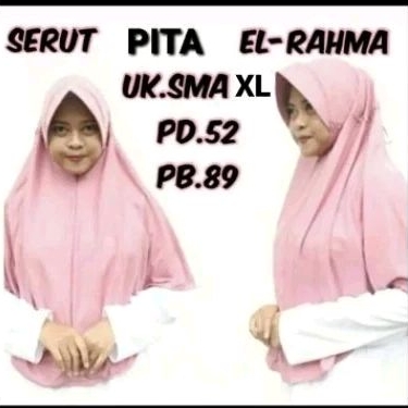 Jilbab ROBBANI SMA SERUT PITA kaos Kerudung Anak Sekolah Hijab Elrahma Bergo Serut Hijab Anak Instan