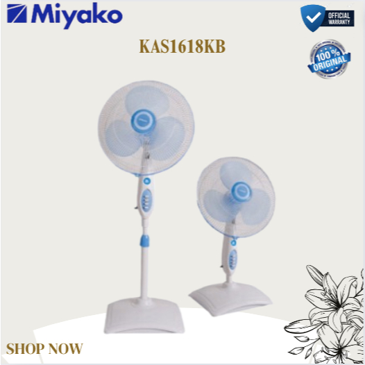 Kipas Angin berdiri/ Stand Fan MIYAKO KAS-1618KB/KAS1618KB/KAS1618 KB/KAS 1618KB/ORIGINAL BERGARANSI