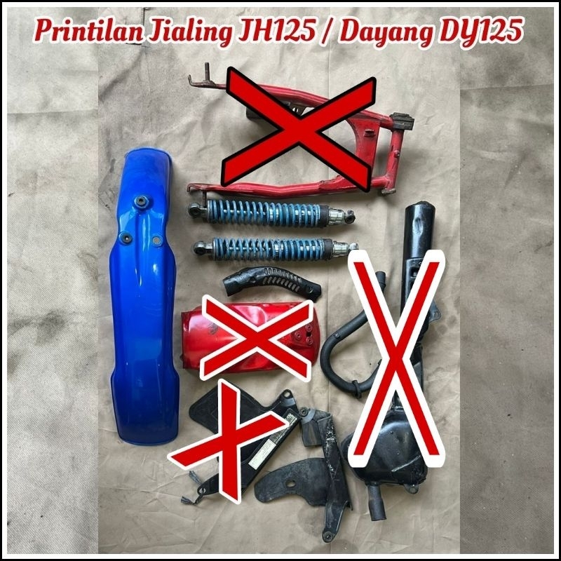 Jialing JH 125 dayang DY 125 printilan JH125 DY125 knalpot trail Jialing JH 125 dayang DY 125 spakbo