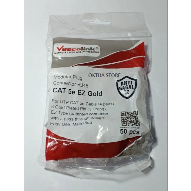 VASCOLINK RJ45 CAT5E ANTI GAGAL RJ 45 TEMBUS CAT 5E