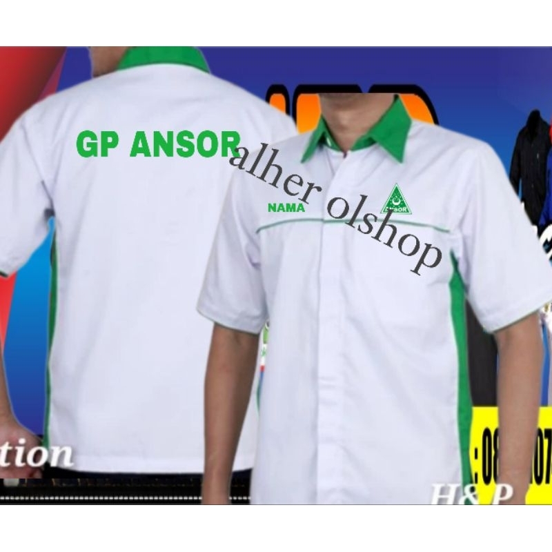 kemeja Ansor kemeja GP Ansor kemeja gerakan pemuda Ansor terbaru baju Ansor seragam Ansor Pdh Ansor 