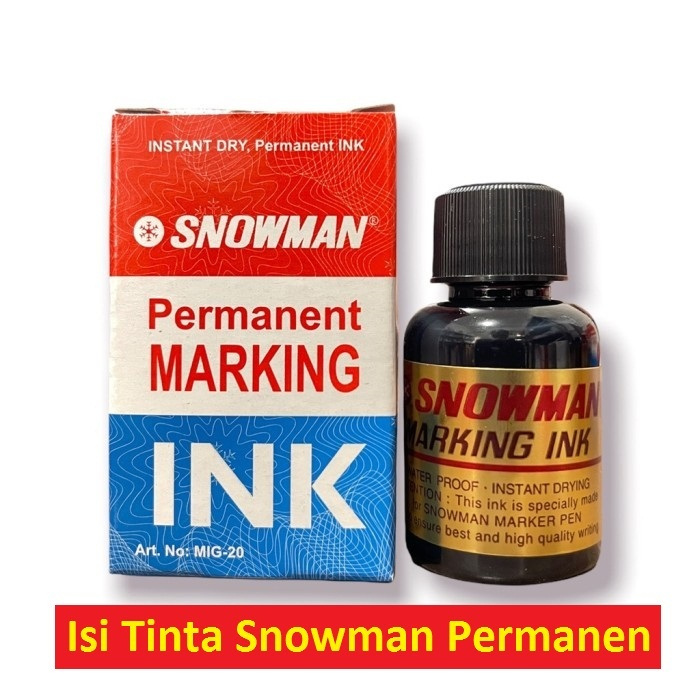 

Isi Tinta Spidol Permanen / Refill Tinta Spidol Snowman Permanen Marking INK MIG 20 / MIG-20
