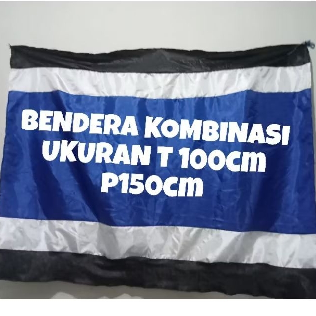 0BENDERA FLAG BIRU PUTIH HITAM POLOS