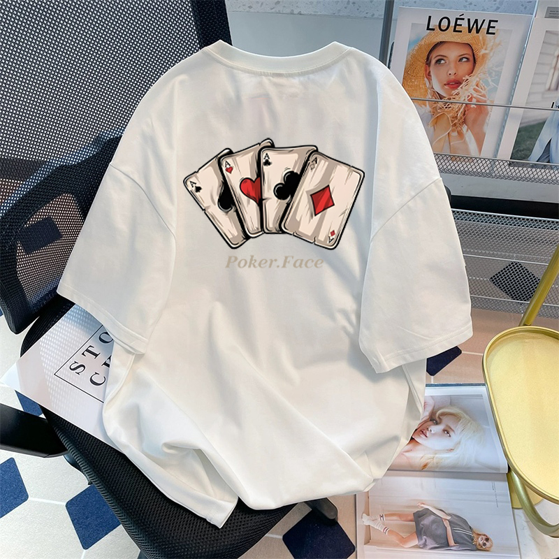 FLY BOY T-shirt Oversize Anime Poker Card | Kaos Putih