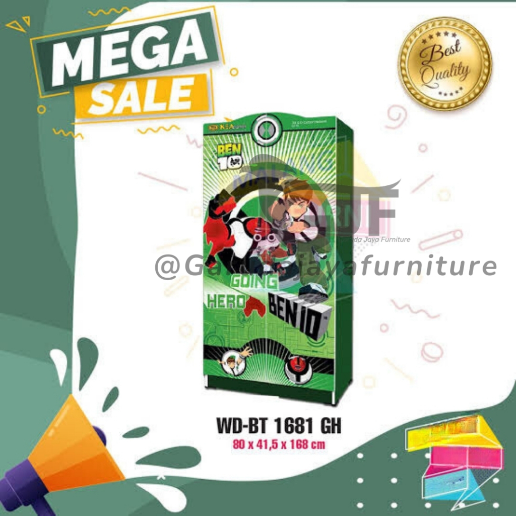 LEMARI PAKAIAN 2 PINTU/LEMARI PAKAIAN ANAK/LEMARI PAKAIAN DENGAN GANTUNGAN/LEMARI PAKAIAN KARAKTER B