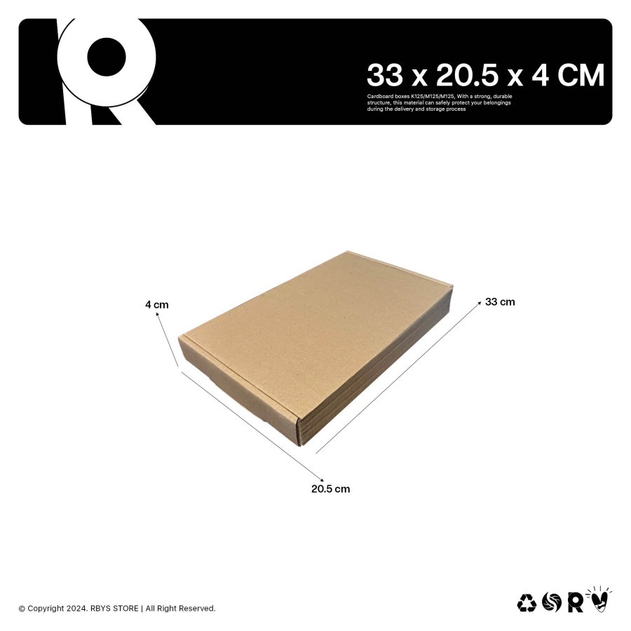 

KARDUS KARTON BOX 33 x 20.5 x 4 CM | Dus Kardus