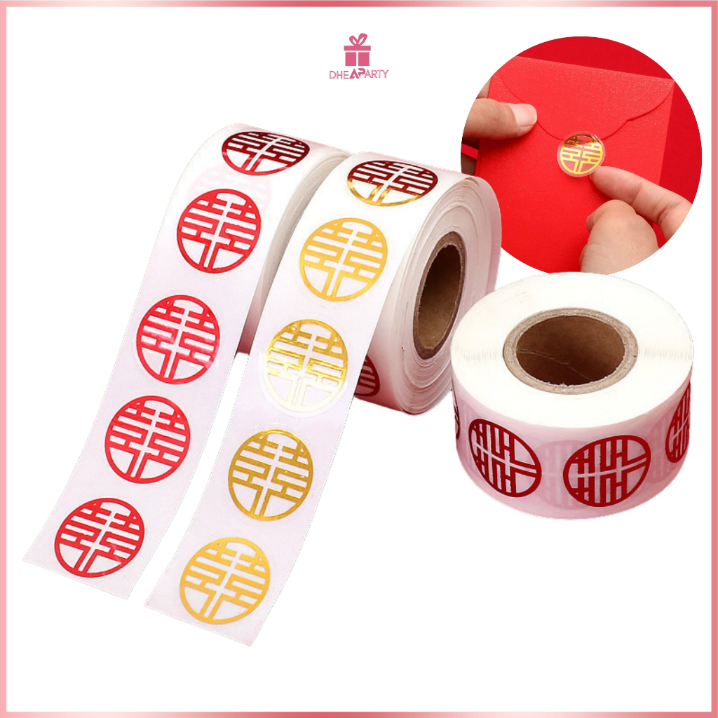 

DP Stiker Shuang Xi Wedding / Stiker Wedding Shuang Xi / Stiker Buah / Stiker Sangjit isi 50 pcs WED07