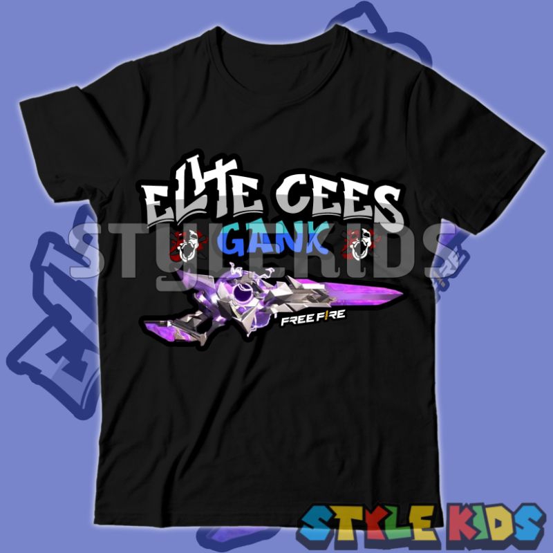 (BISA COD) FREE NAMA Kaos Anak Laki laki Perempuan Logo Elite Cees Sg Evo M1887 Free Fire T-shirt An