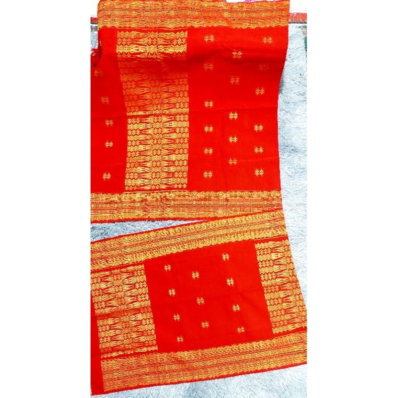 Set Uis Nipes Full Sutra warna merah pengantin