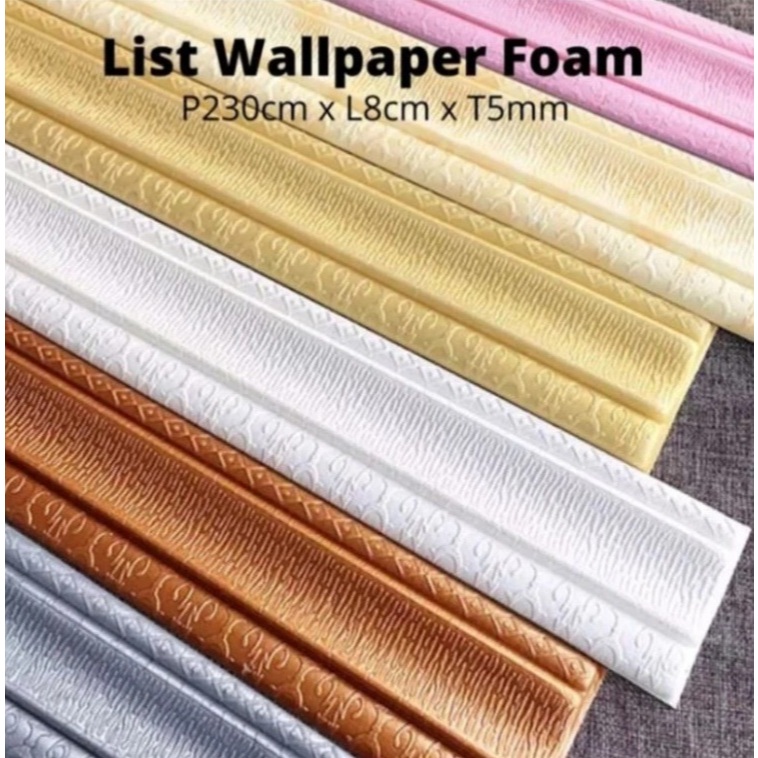 List Wallpaper 3D Foam Ukuran  2.3m x 8cm Ketebalan 5mm