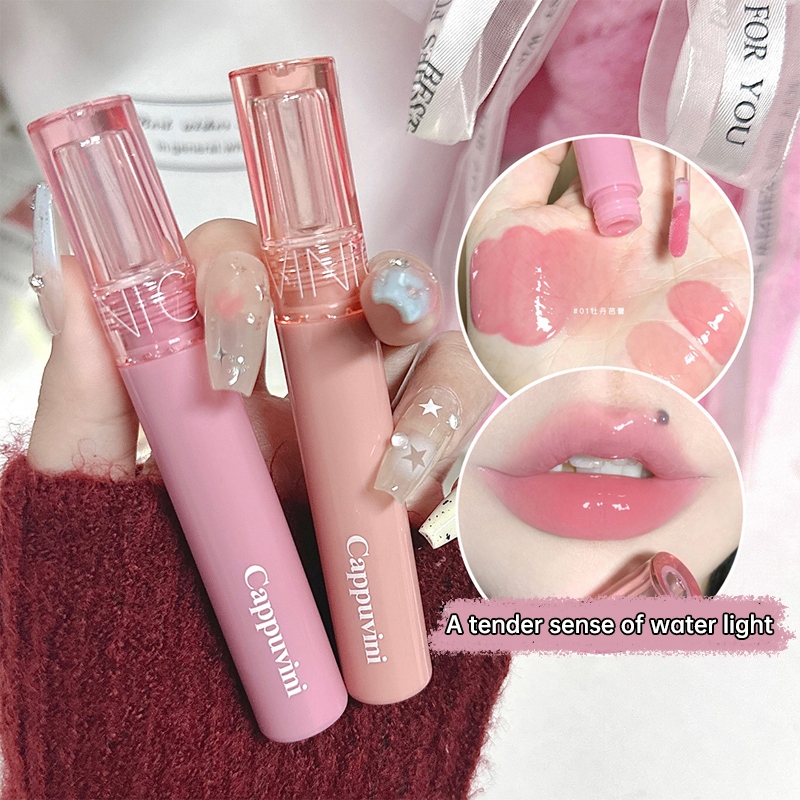 [COD]CAPPUVINI LipGloss Korean Lip Gloss Watery Korean Lip Tint Glossy Lip Tint Mirror-SS