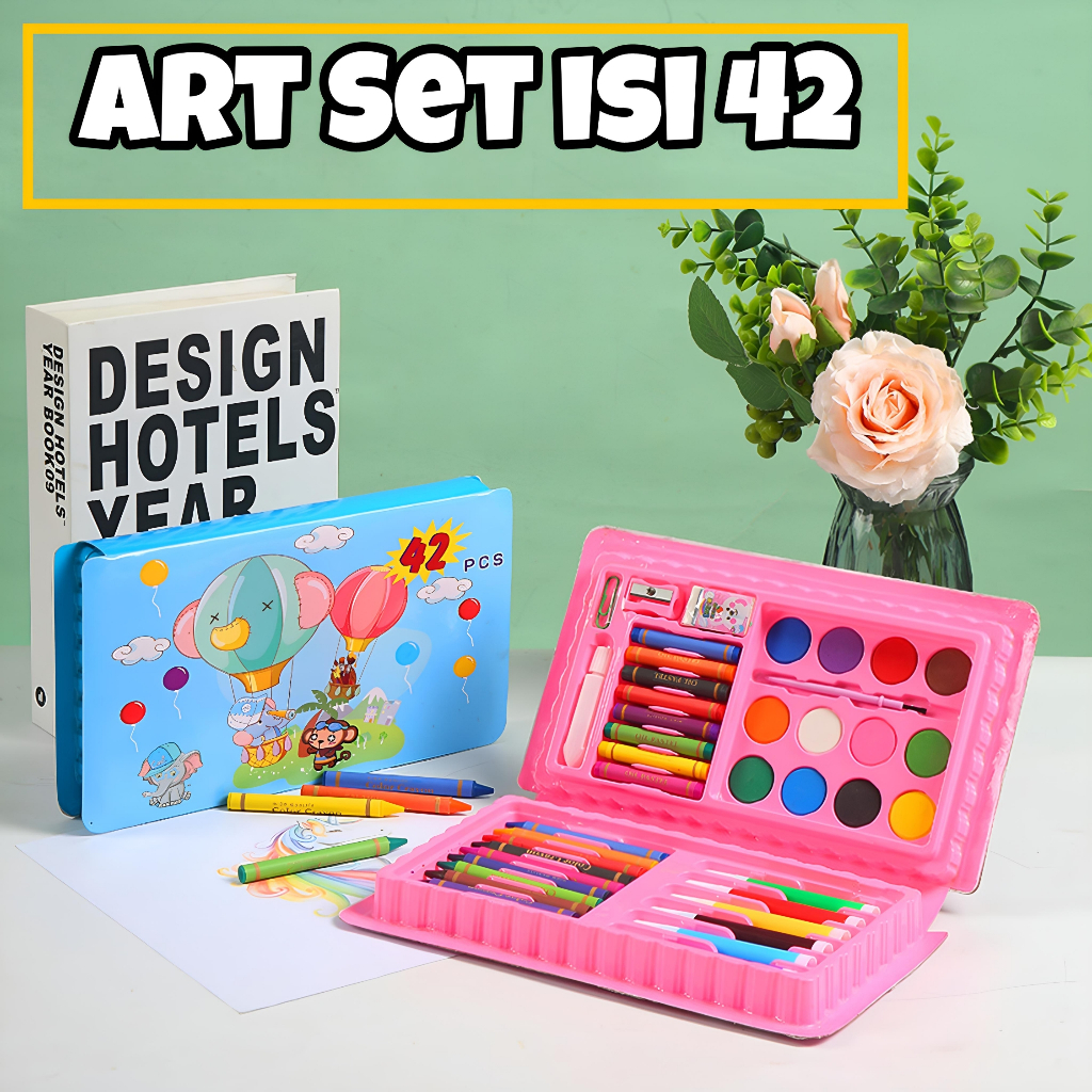 

Art Set 42 Alat Kesenian Anak Menggambar Melukin Mewarnai Crayon Pensil Spidol Warna Cat Air DLL