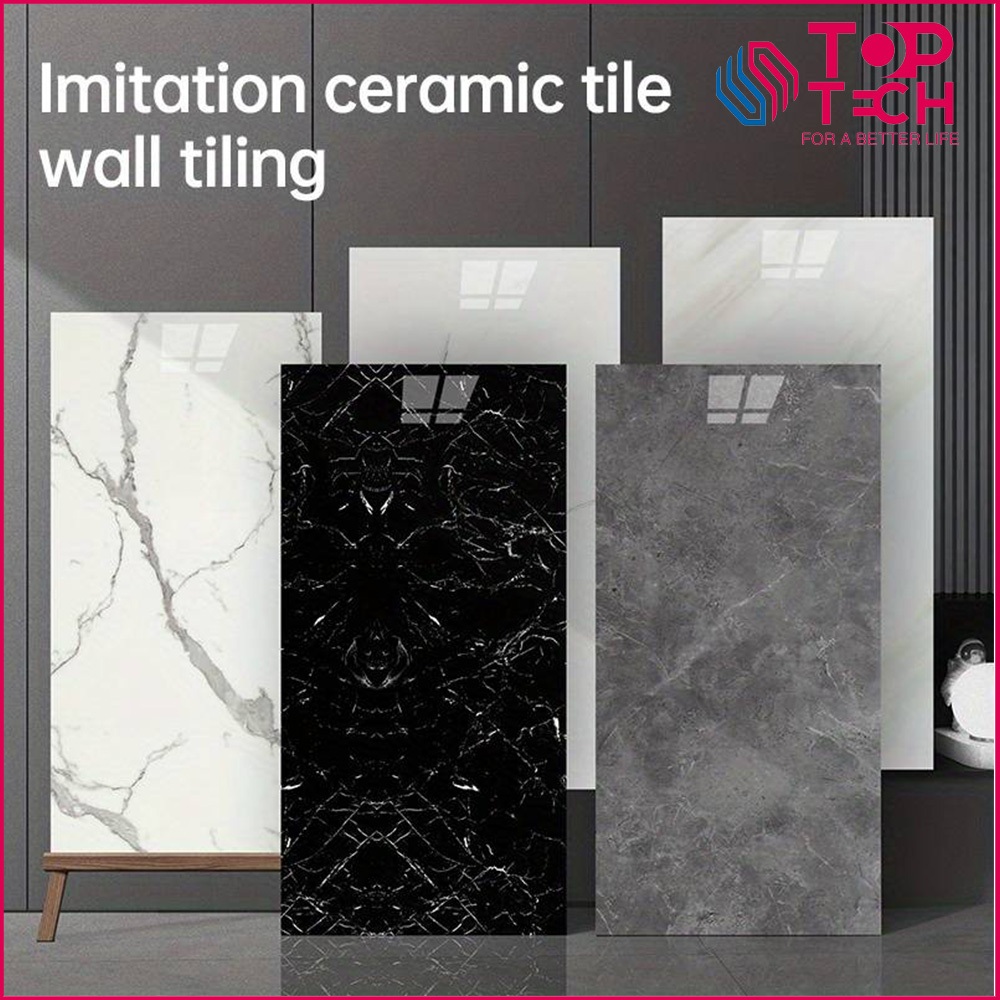 Toptech - Wallpaper dinding VINYL Marble 30 x 60 cm / Lantai Vinyl Marbel Granit / Stiker Lemari Cabinet Marbel