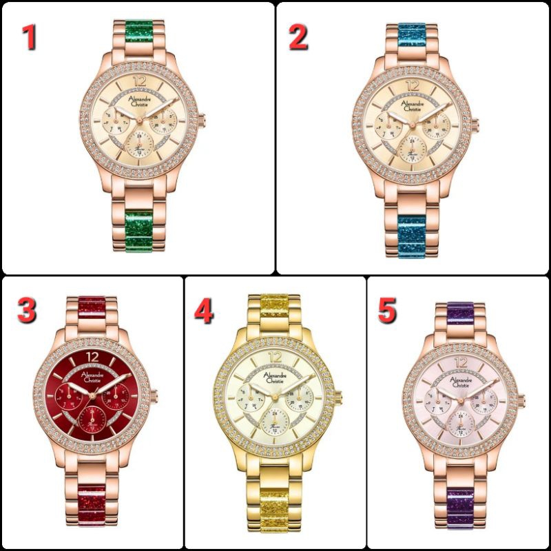 🪙 ✓BARU ORIGINAL JAM TANGAN WANITA ALEXANDRE CHRISTIE ANALOG RANTAI STAINLESS STEEL KERAMIK ARLOJI W