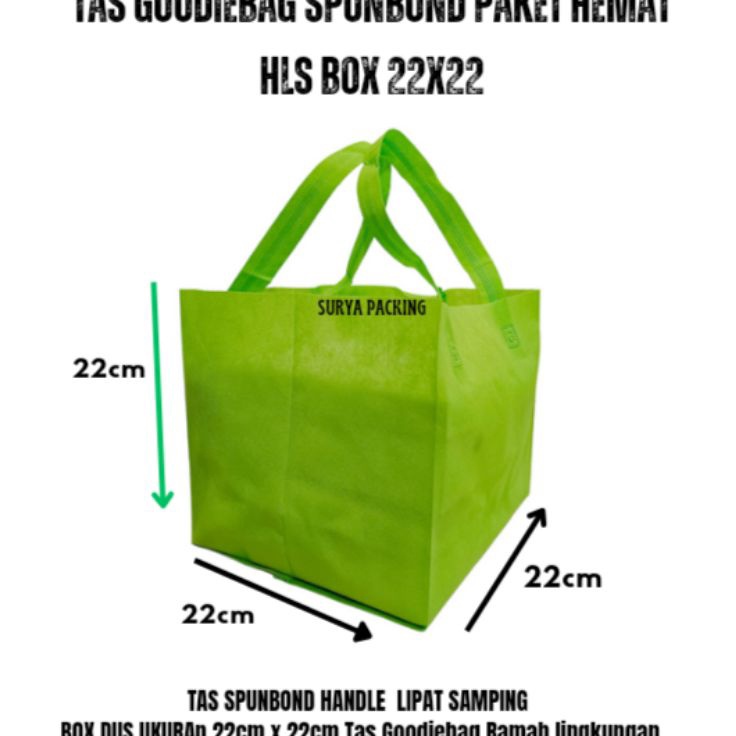 

Harga Spesial LusinTas Goodiebag Spunbond Lipat samping box hajatan kotak nasi 22x22 isi 12pcs