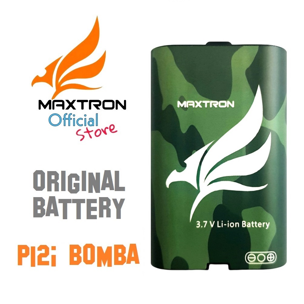 BATERAI MAXTRON P12i BOMBA ORIGINAL -- BATTERY MAXTRON P12 BOMBA