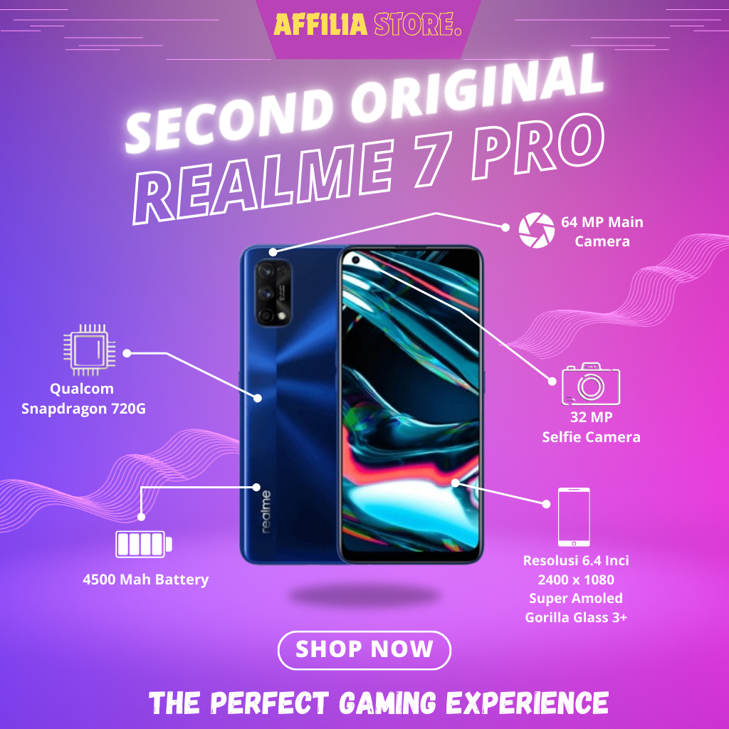 REALME 7 PRO 8/128 FULLSET ORIGINAL (SECOND)