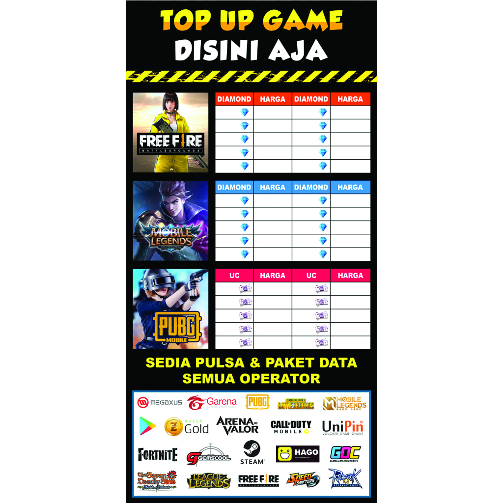 Banner / Spanduk KONTER TOP UP GAME Online