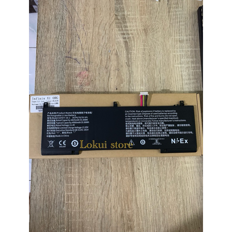 Baterai Battery Infinix Inbook X1 X1 Pro i3 i5 i7 537077-3S ORIGINAL