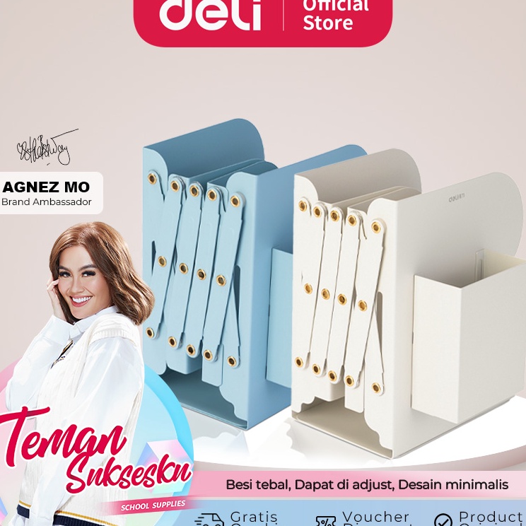 

Promo Meriah Deli Pembatas Buku Besi Stretch Book End Dengan Pen Holder Dapat Diadjust TB5X