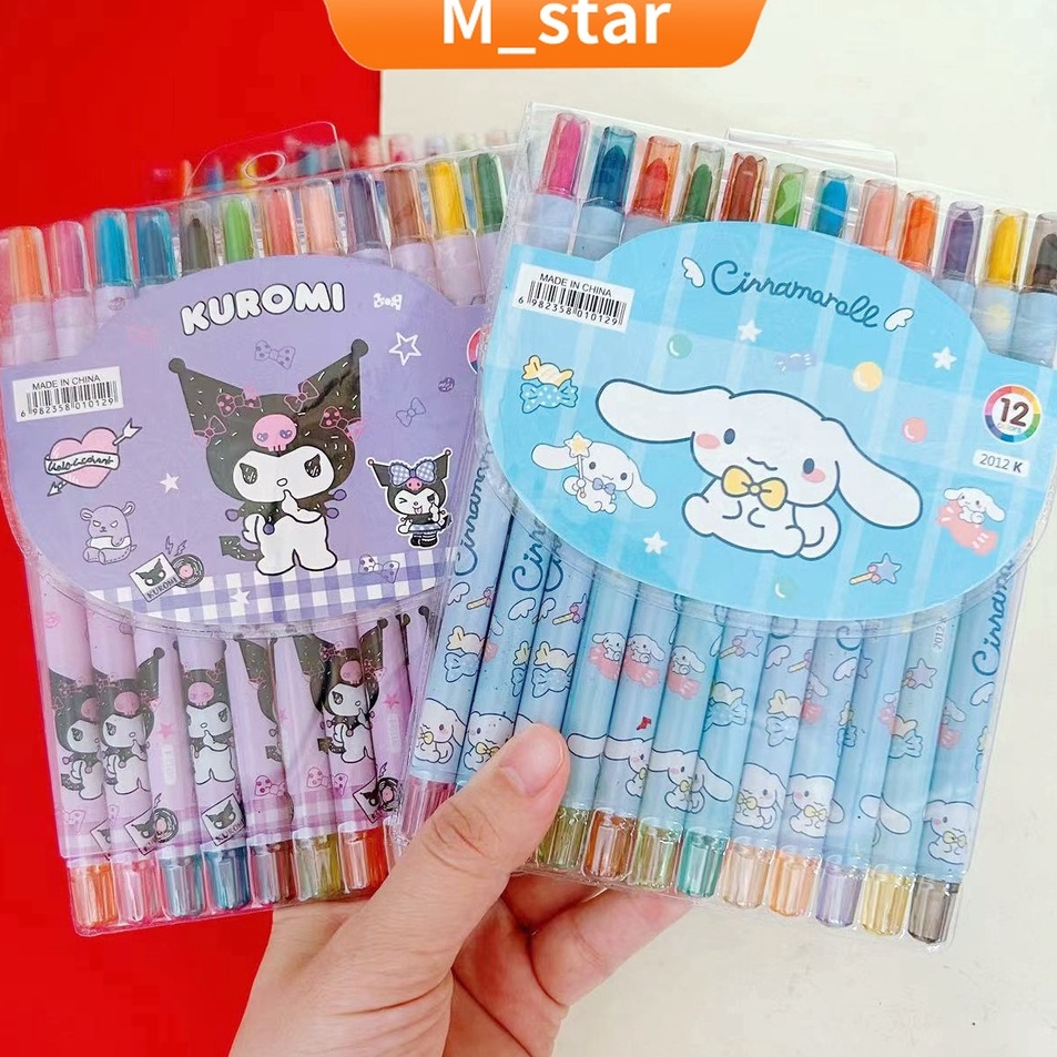 

Borong Diskon krayon Putar panjang 12 Warna Crayon Putar Rolling CrayonOil Pastel