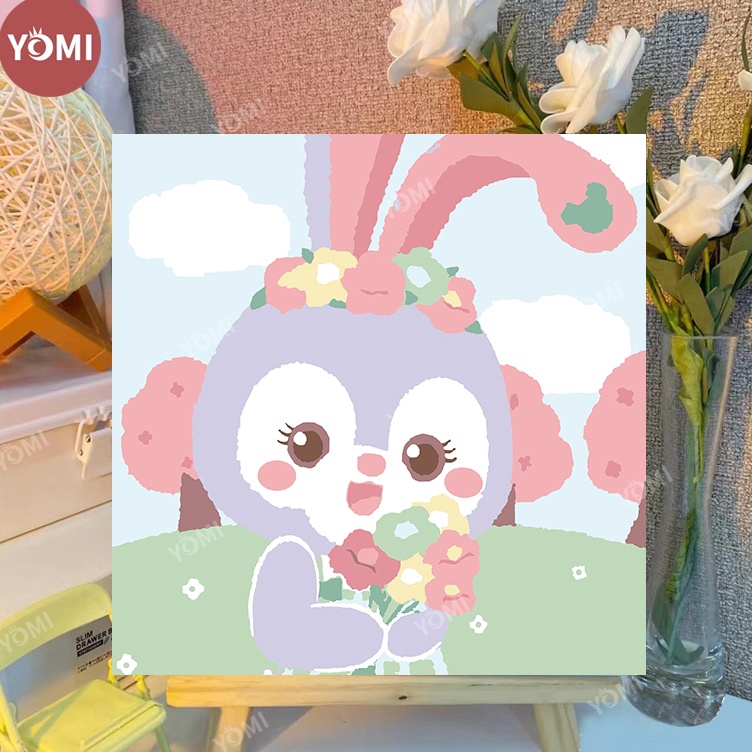 

New Arrival YOMI Paint By Number 3x2cm with WOODEN FRAME DIY PAINTING KIT all picture readystock Canvas Painting By Number