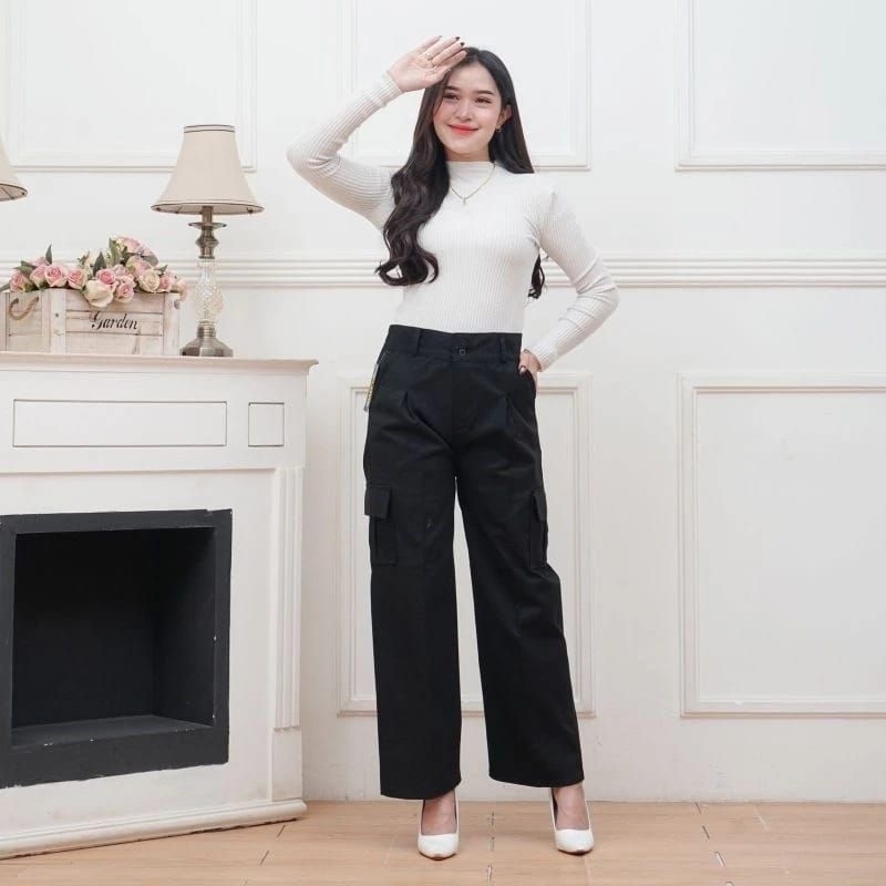Khaira Celana Cargo Wanita Celana Cargo Bengaline Import Kekinian