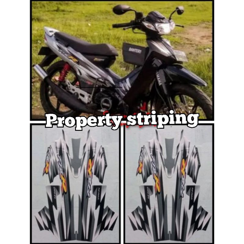 lis sticker striping FIZ R MILENIUM warna hitam silver