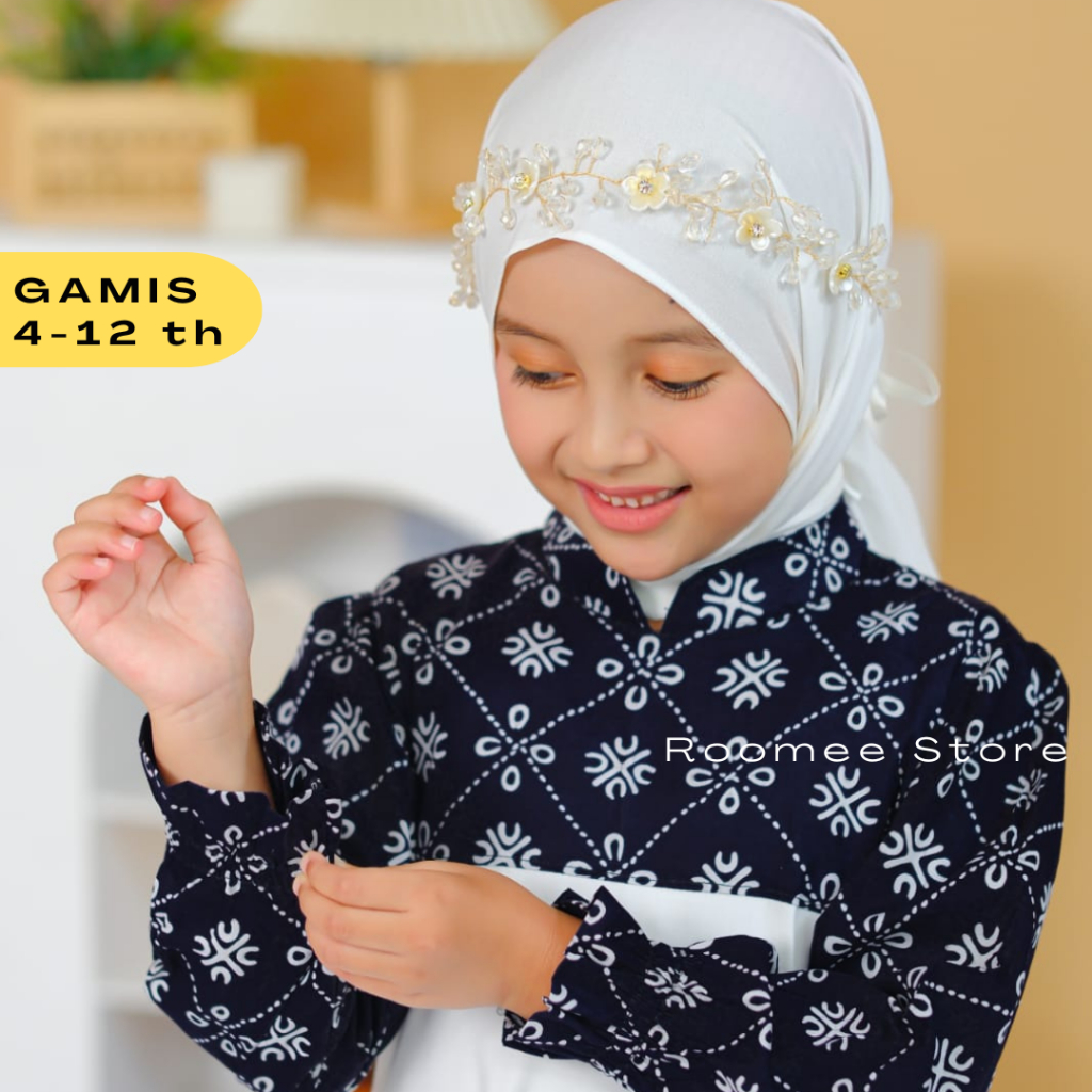 Gamis Batik Anak Baju Anak Perempuan Muslim Dress Batik Anak Cewek Premium Roomee