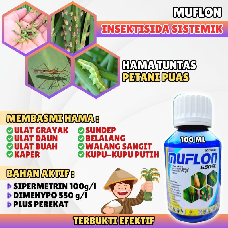 INSEKTISIDA | INSEKTISIDA CAIR | INSEKTISIDA SISTEMIK | MUFLON 100 ML | ATASI HAMA TANAMAN | ATASI H