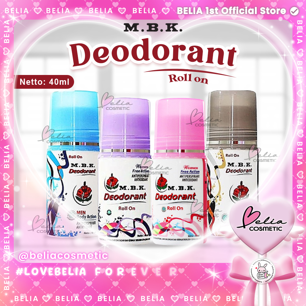 ❤ BELIA ❤ M.B.K Deodorant Roll On 40 ml | Deodorant | Penghilang Bau Badan Wanita | Mbk