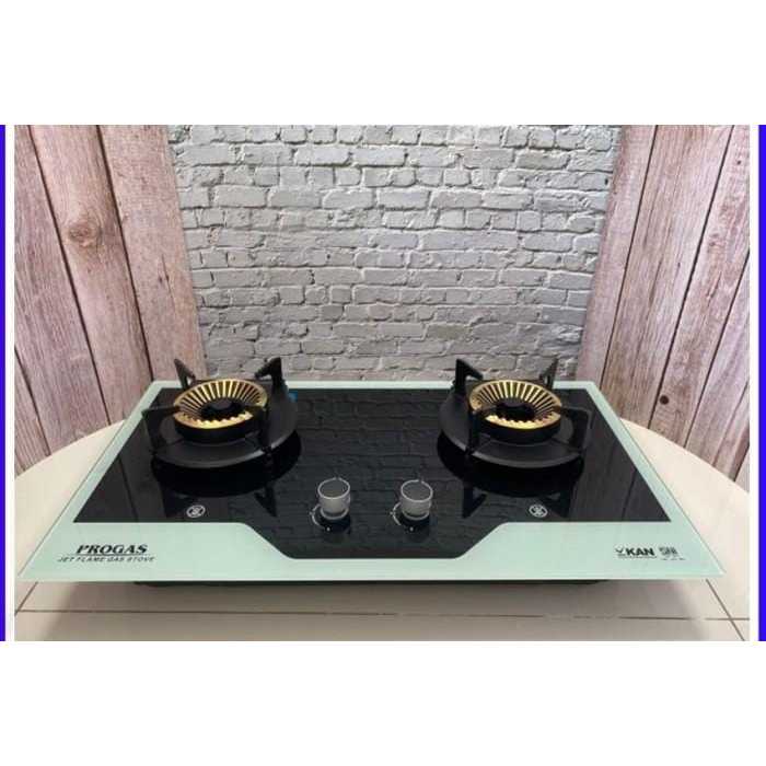 KOMPOR GAS TANAM PROGAS ELEGAN KACA ( 2 TUNGKU )