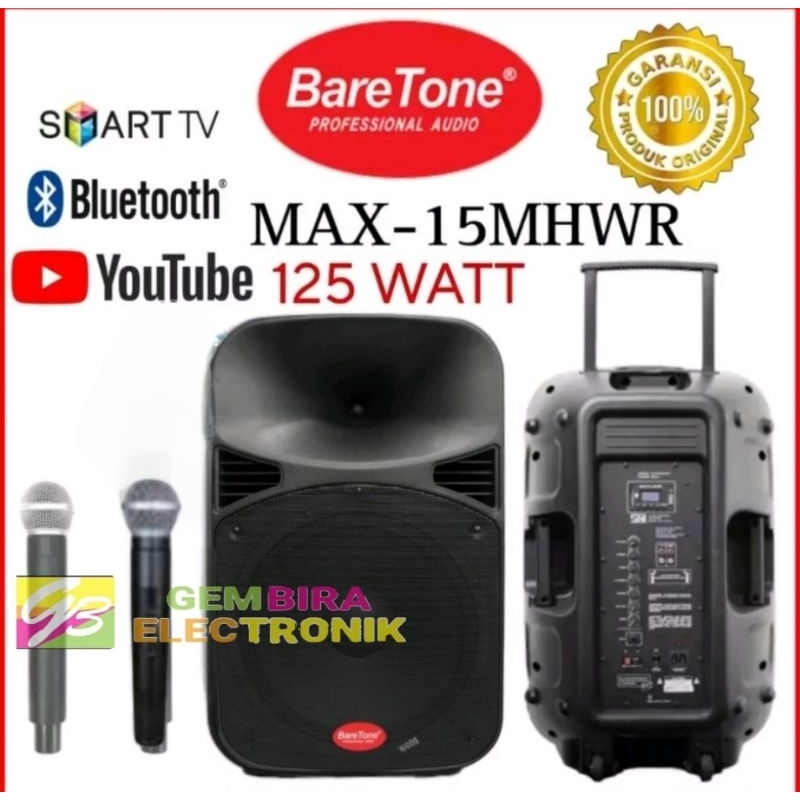 Speaker Aktif Portable Baretone 15 inch 15mhwr 15 Mhwr Original