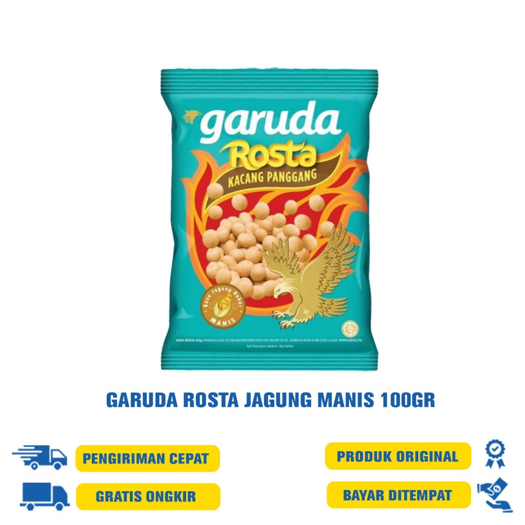 

GARUDA KACANG PANGGANG ROSTA BAWANG/JAGUNG MANIS/PEDAS 95GR & 100GR