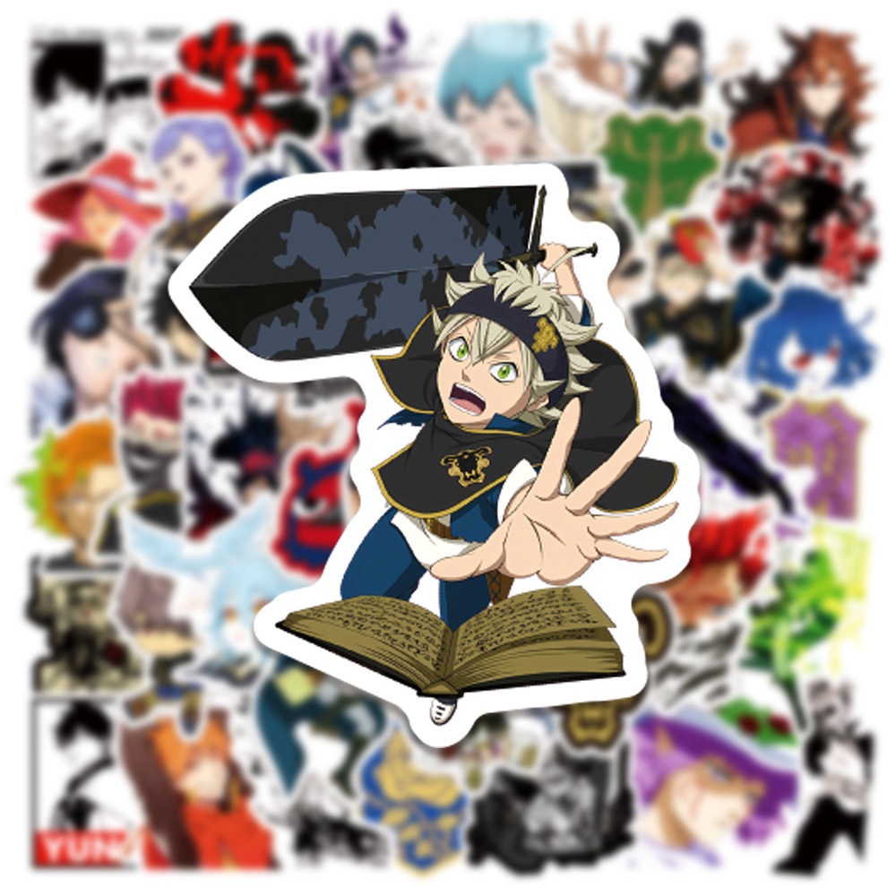 

STIKER VINIL ISI 50 PCS BLACK CLOVER ANIME STICKER ANTI AIR AESTHETIC