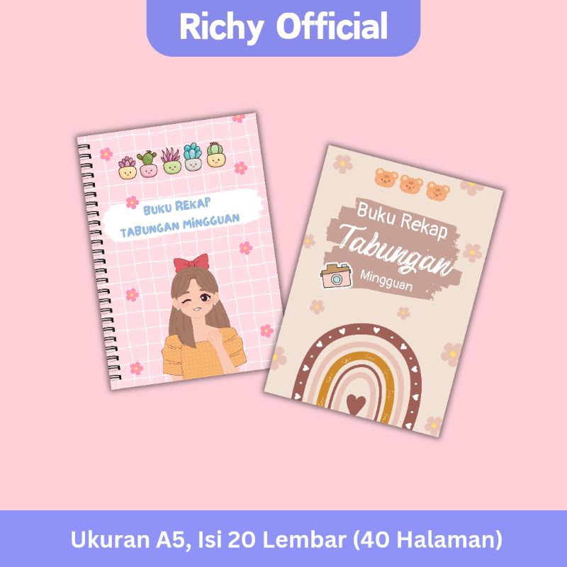 

buku rekap tabungan karakter lucu / buku rekap tabungan